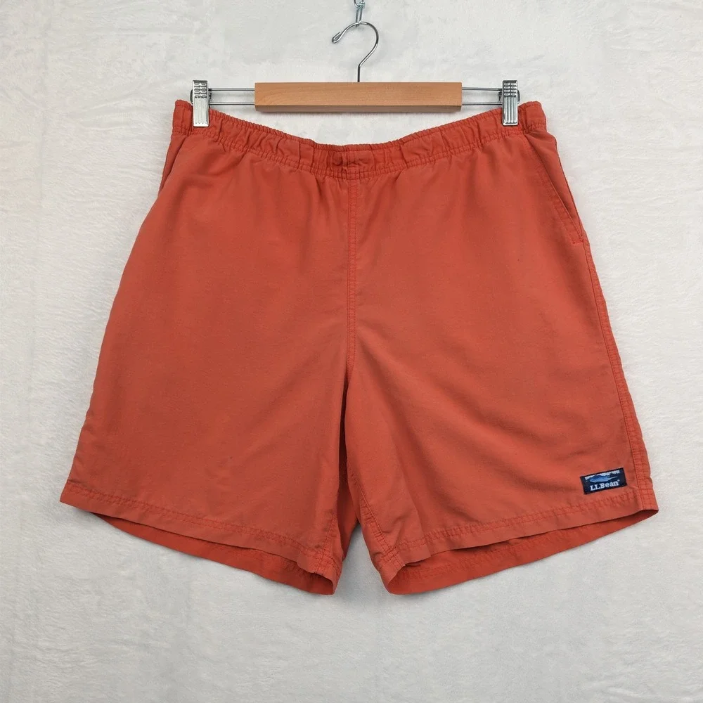 VTG‎ LL Bean Shorts Men L Orange 7.5